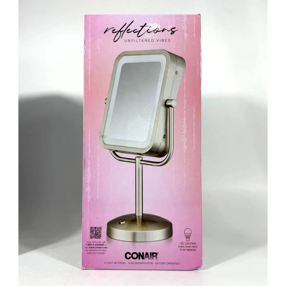 Conair Reflections LED Vanity Makeup Mirror - Silver- Battery Operated
